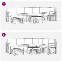 Produktbild för Utomhussoffset 8 pcs Naturlig och Grädde Massivt Akaciaträ