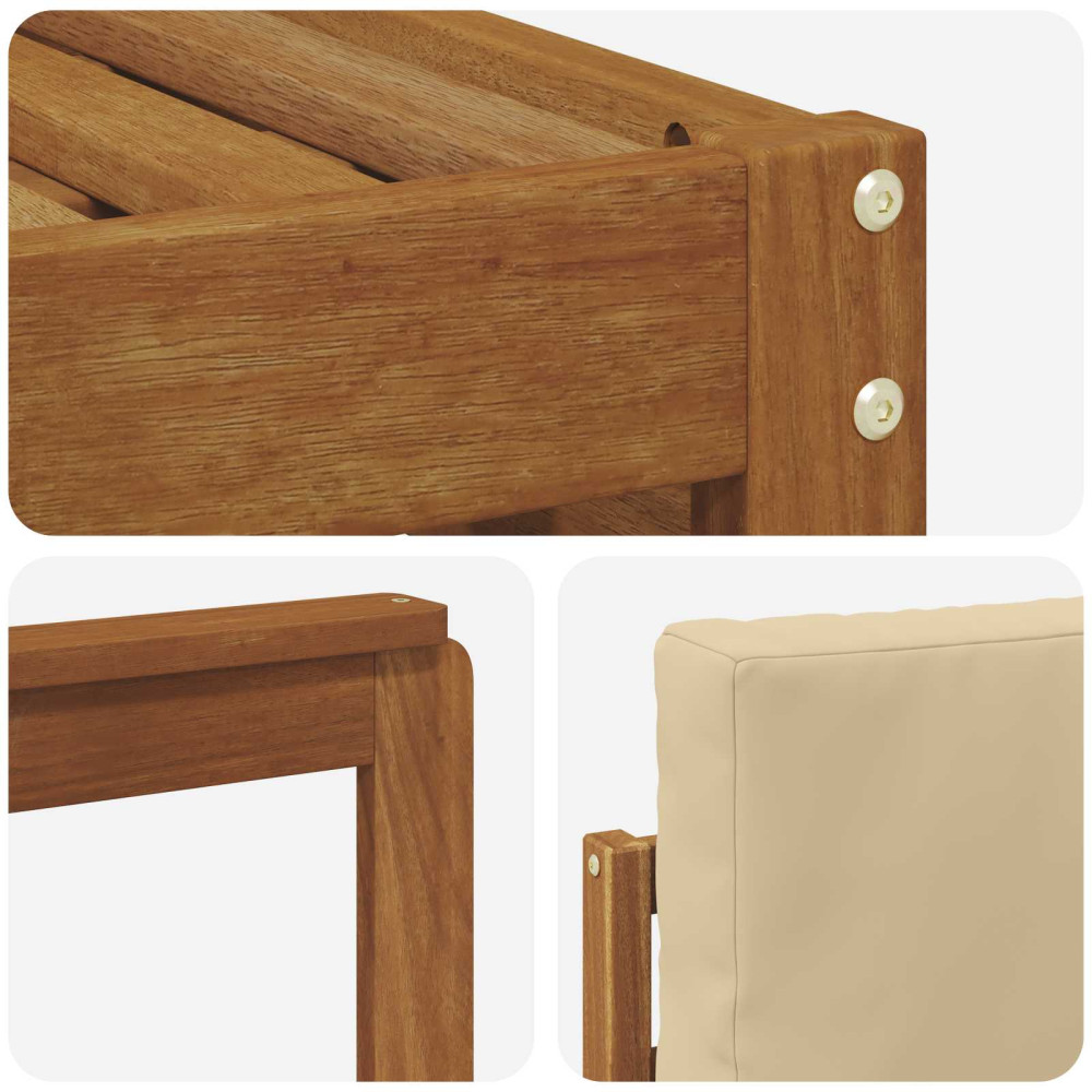 Produktbild för Soffgrupper 6 pcs Naturlig och Beige Massivt Akaciaträ