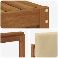Produktbild för Soffgrupper 6 pcs Naturlig och Beige Massivt Akaciaträ
