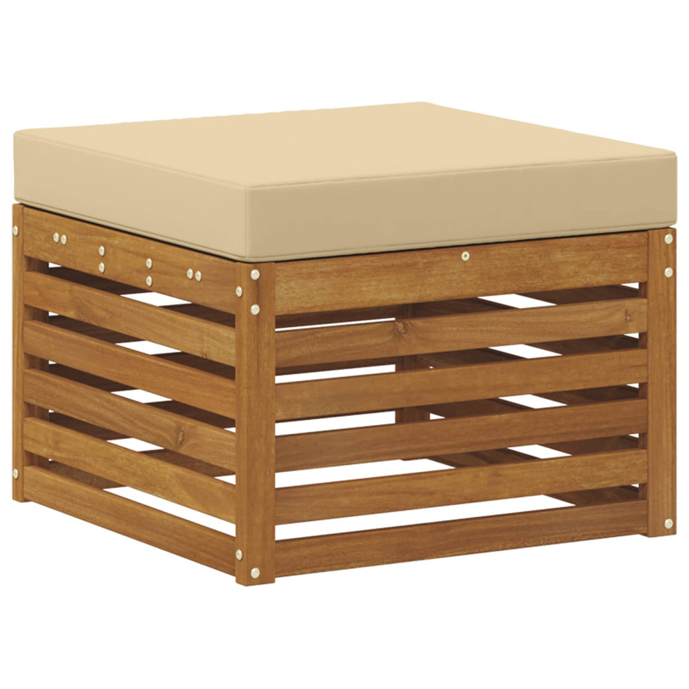 Produktbild för Soffgrupper 6 pcs Naturlig och Beige Massivt Akaciaträ