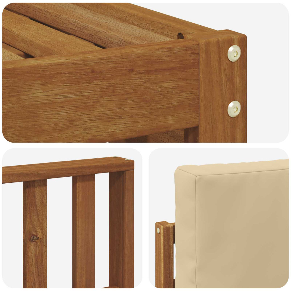 Produktbild för Soffgrupper 6 pcs Naturlig och Beige Massivt Akaciaträ