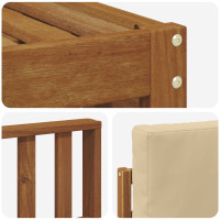 Produktbild för Soffgrupper 6 pcs Naturlig och Beige Massivt Akaciaträ