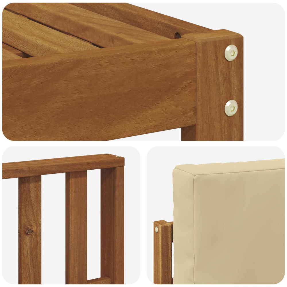Produktbild för Utomhussoffset 8 pcs Naturlig och Beige Massivt Akaciaträ