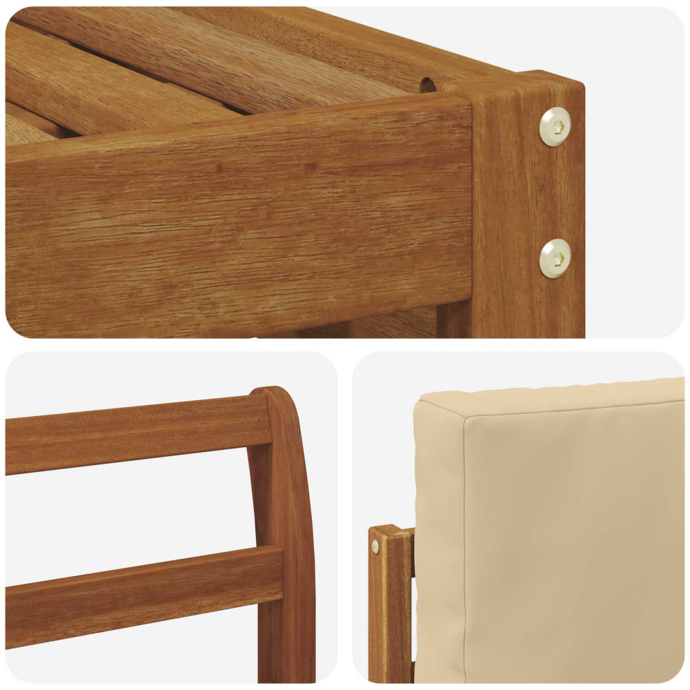 Produktbild för Utomhussoffset 8 pcs Naturlig och Beige Massivt Akaciaträ