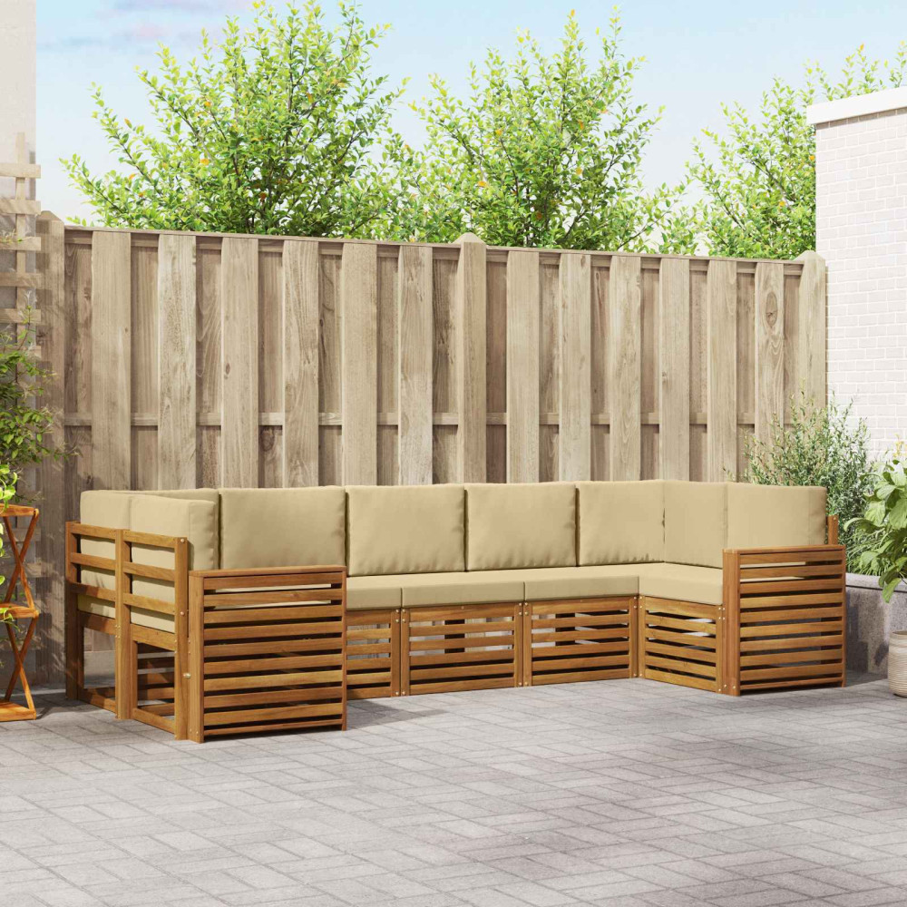 Produktbild för Sektionsoffgrupp med kudde 7 pcs Naturlig och Beige