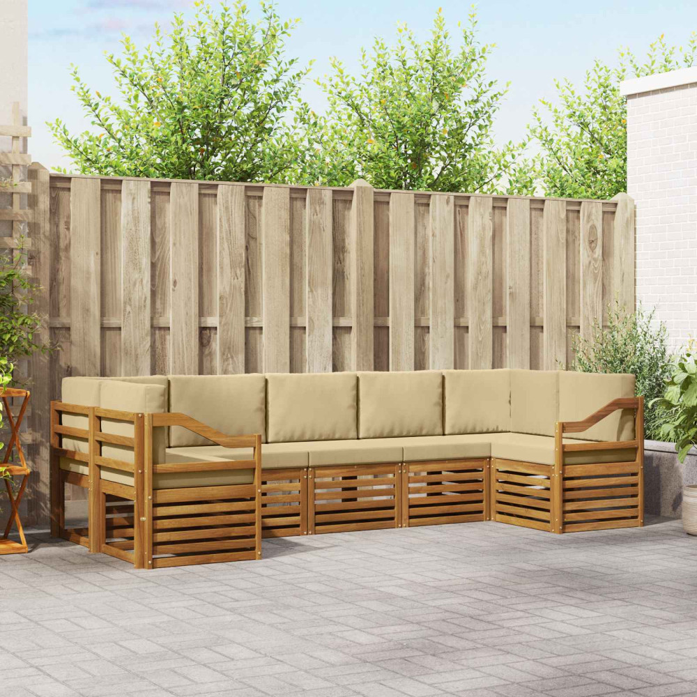 Produktbild för Sektionsoffgrupp med kudde 7 pcs Naturlig och Beige