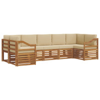 Produktbild för Sektionsoffgrupp med kudde 7 pcs Naturlig och Beige