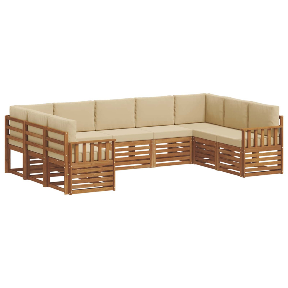 Produktbild för Sektionsoffgrupp med kudde 9 pcs Naturlig och Beige