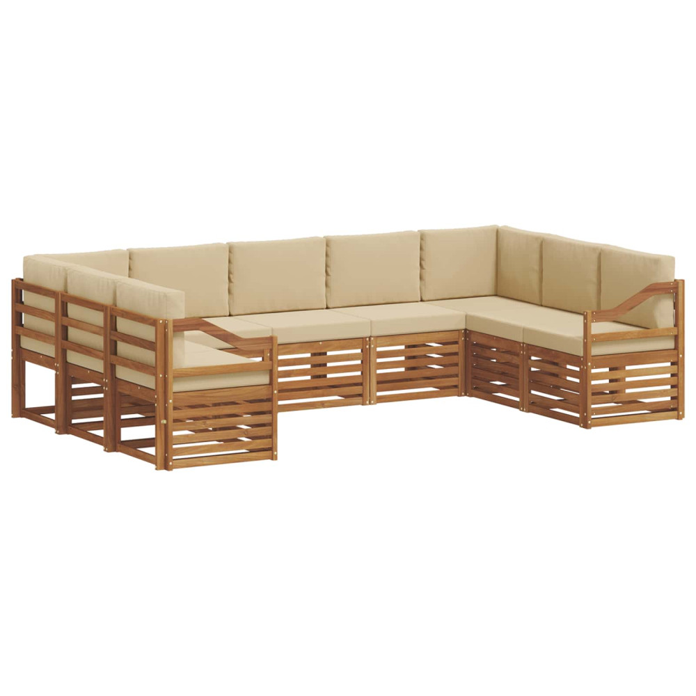 Produktbild för Sektionsoffgrupp med kudde 9 pcs Naturlig och Beige