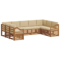 Produktbild för Sektionsoffgrupp med kudde 9 pcs Naturlig och Beige