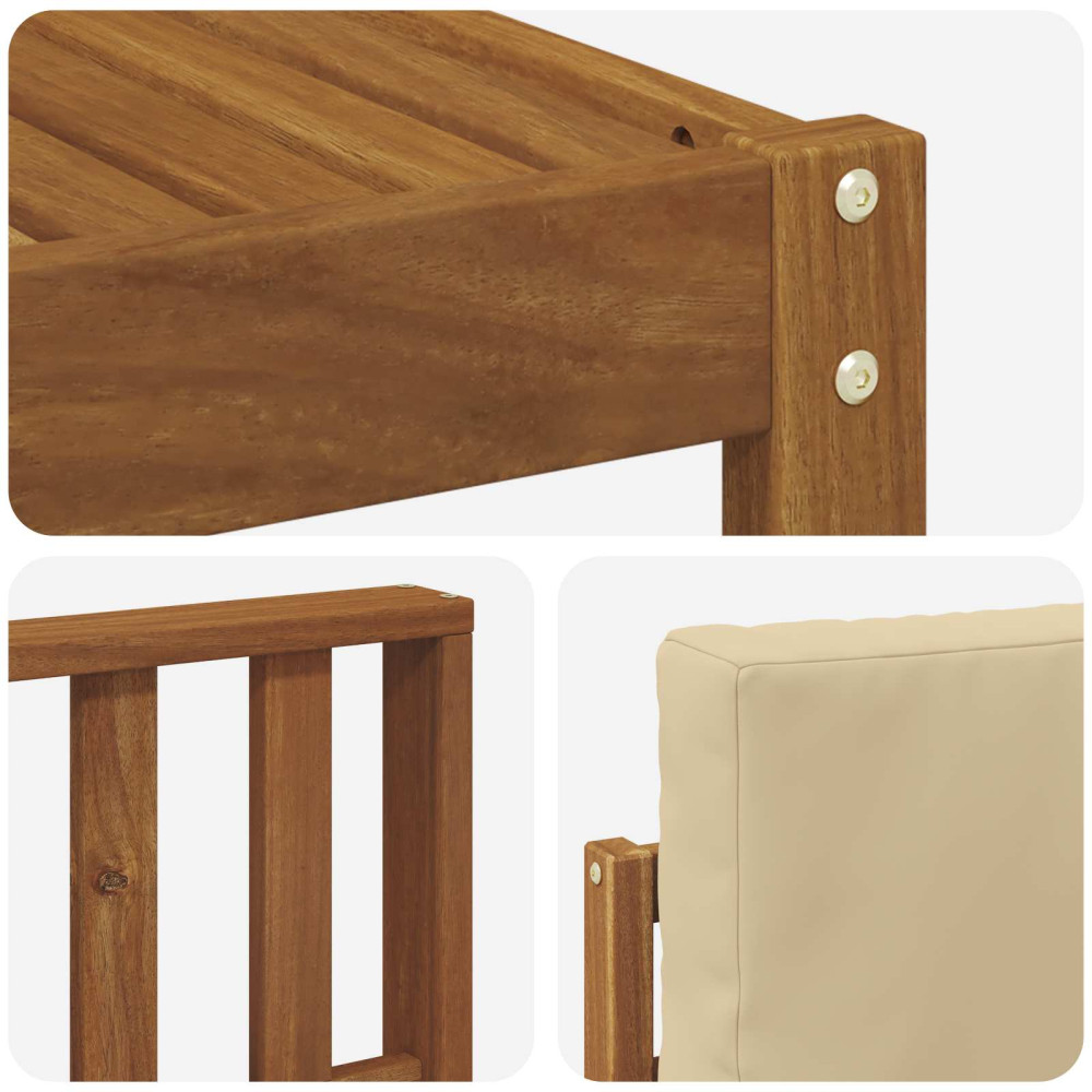 Produktbild för Soffgrupper 10 pcs Naturlig och Beige Massivt Akaciaträ