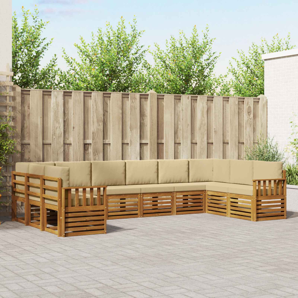 Produktbild för Sektionsoffgrupp med kudde 10 pcs Naturlig och Beige