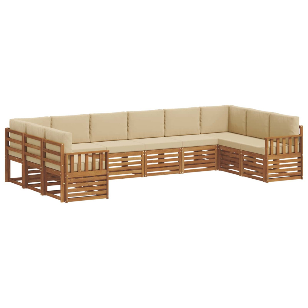 Produktbild för Sektionsoffgrupp med kudde 10 pcs Naturlig och Beige