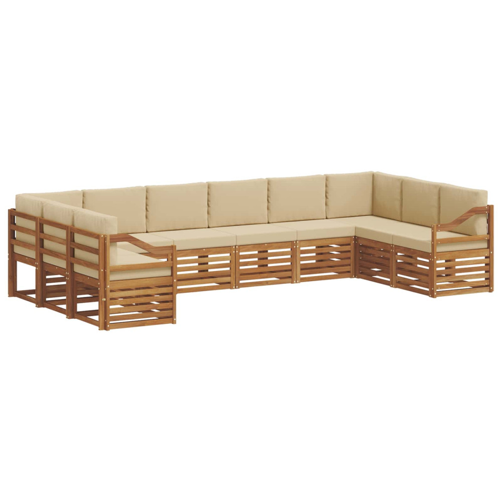 Produktbild för Sektionsoffgrupp med kudde 10 pcs Naturlig och Beige