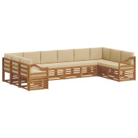 Produktbild för Sektionsoffgrupp med kudde 10 pcs Naturlig och Beige