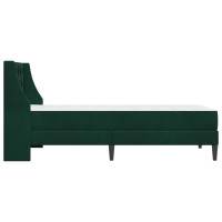 Produktbild för Sängram med madrass med madrass Mörkgrön 90 x 190 cm Sammet