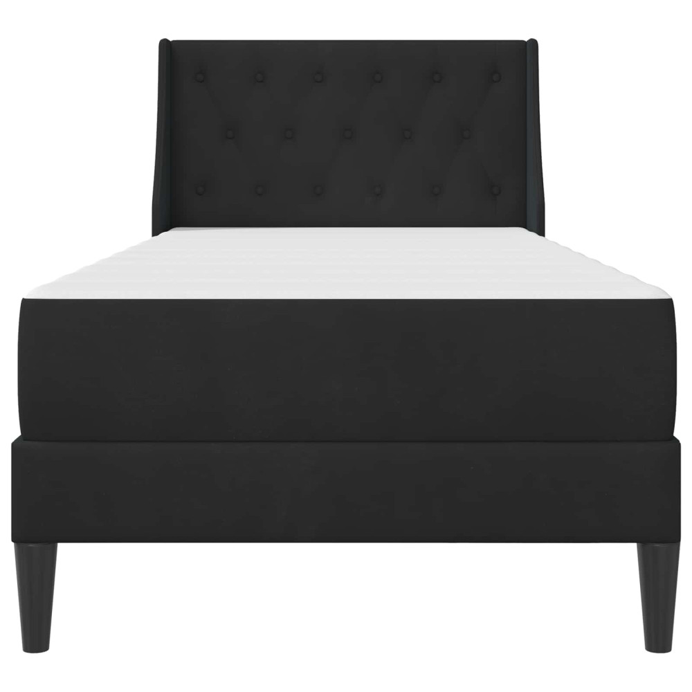 Produktbild för Sängram med madrass med madrass Svart 90 x 190 cm Sammet