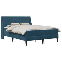 Produktbild för Sängram med madrass med madrass Blå 120 x 190 cm Sammet