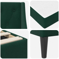 Produktbild för Sängram med madrass med madrass Mörkgrön 120 x 200 cm Sammet