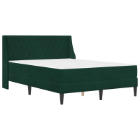 Produktbild för Sängram med madrass med madrass Mörkgrön 140 x 190 cm Sammet