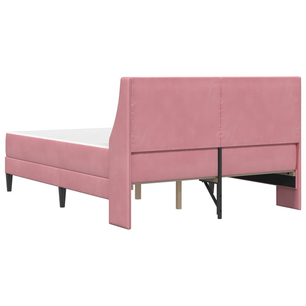 Produktbild för Sängram med madrass med madrass Rosa 140 x 190 cm Sammet