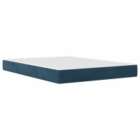 Produktbild för Sängram med madrass med madrass Blå 140 x 190 cm Sammet