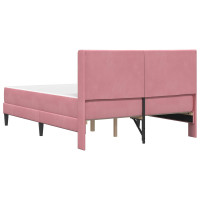 Produktbild för Sängram med madrass med huvudgavel Rosa 120 x 190 cm Sammet