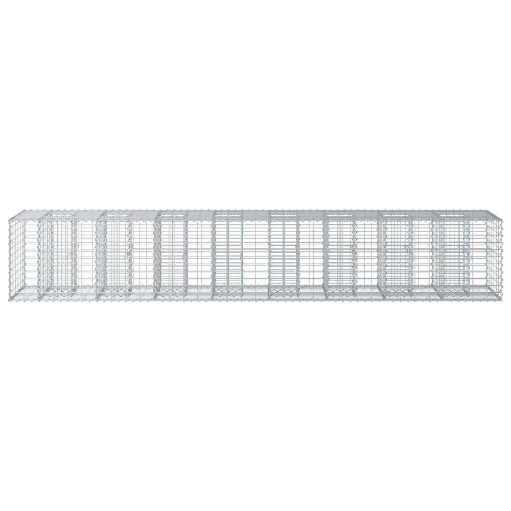 Produktbild för Gabion upphöjd säng 2 pcs Silver 340 x 60 x 55 cm