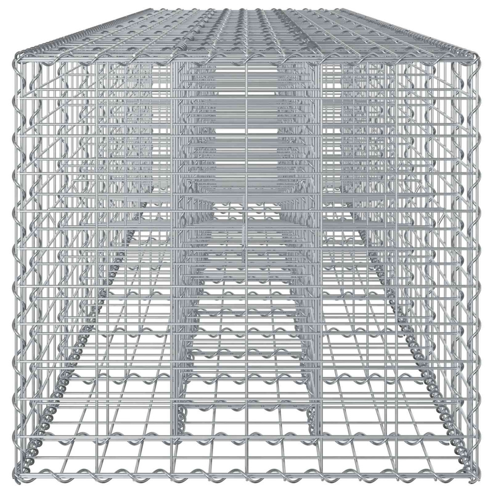 Produktbild för Gabion upphöjd säng 2 pcs Silver 340 x 60 x 55 cm