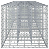 Produktbild för Gabion upphöjd säng 2 pcs Silver 340 x 60 x 55 cm