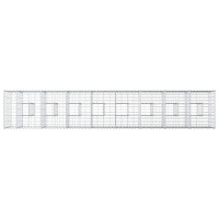 Produktbild för Gabion upphöjd säng 2 pcs Silver 340 x 60 x 55 cm
