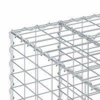 Produktbild för Gabion upphöjd säng 2 pcs Silver 340 x 60 x 55 cm