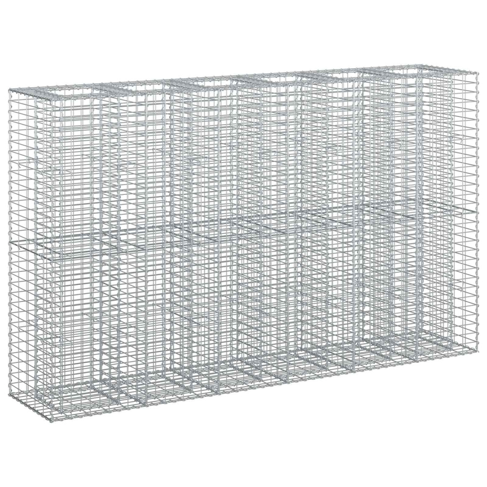 Produktbild för Gabion upphöjd säng 3 pcs Silver 250 x 50 x 150 cm