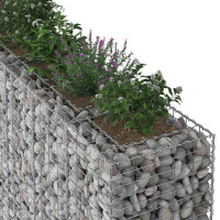 Produktbild för Gabion upphöjd säng 3 pcs Silver 250 x 50 x 150 cm