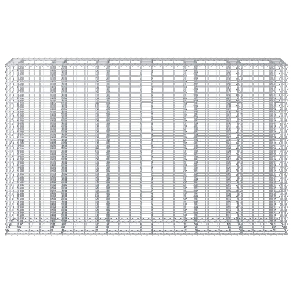 Produktbild för Gabion upphöjd säng 3 pcs Silver 250 x 50 x 150 cm