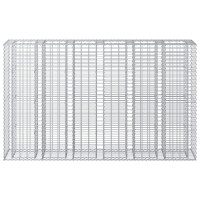 Produktbild för Gabion upphöjd säng 3 pcs Silver 250 x 50 x 150 cm