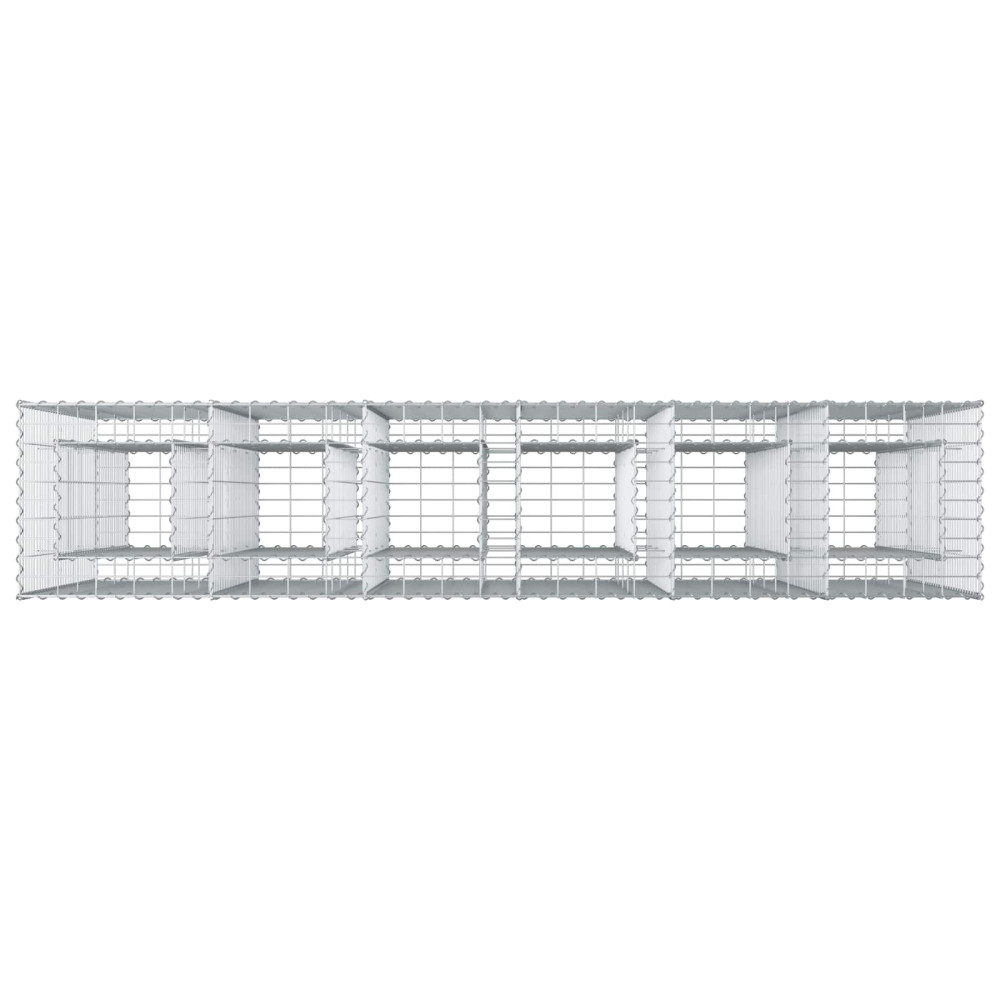 Produktbild för Gabion upphöjd säng 3 pcs Silver 250 x 50 x 150 cm