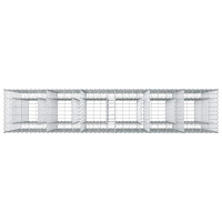 Produktbild för Gabion upphöjd säng 3 pcs Silver 250 x 50 x 150 cm