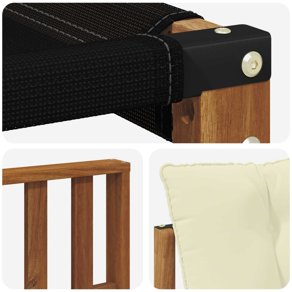 Produktbild för Utomhussoffa Massivt Akaciaträ Naturlig och Grädde