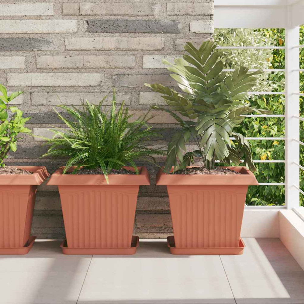 Produktbild för Kvadratisk Blomkruka 6 pcs Murgrön 33 x 33 x 26 cm Plast