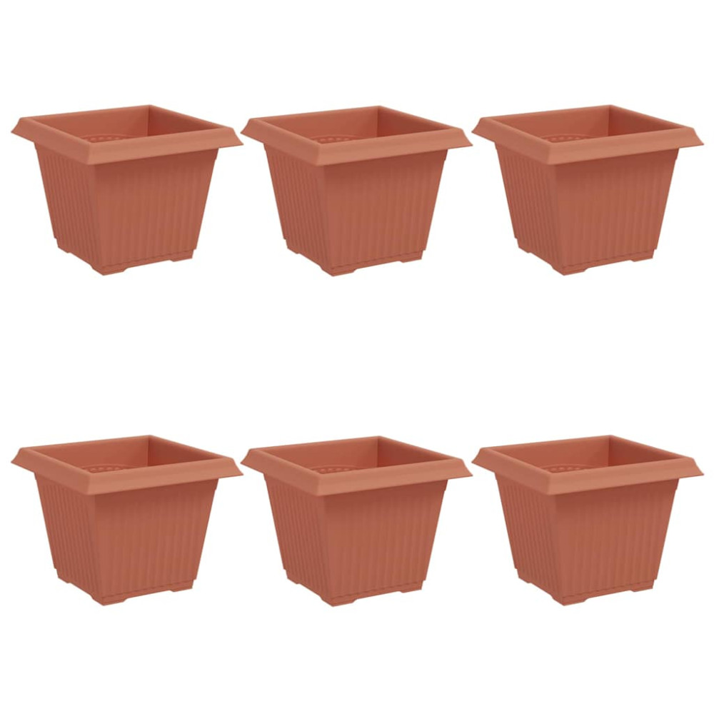 Produktbild för Kvadratisk Blomkruka 6 pcs Murgrön 33 x 33 x 26 cm Plast