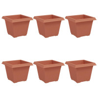 Produktbild för Kvadratisk Blomkruka 6 pcs Murgrön 33 x 33 x 26 cm Plast