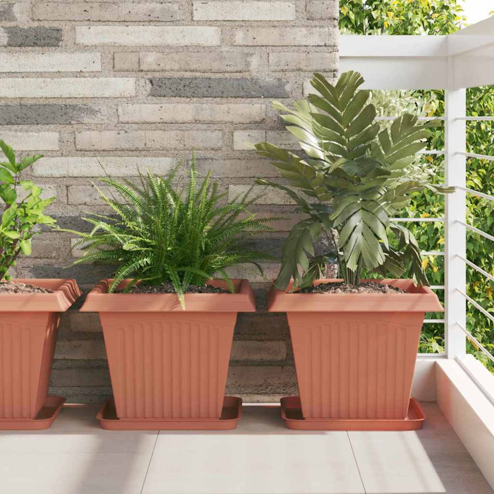 Produktbild för Kvadratisk Blomkruka 6 pcs Murgrön 38 x 38 x 30 cm Plast