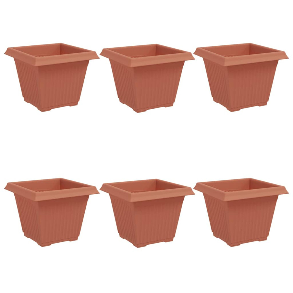 Produktbild för Kvadratisk Blomkruka 6 pcs Murgrön 38 x 38 x 30 cm Plast