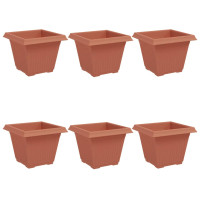 Produktbild för Kvadratisk Blomkruka 6 pcs Murgrön 38 x 38 x 30 cm Plast