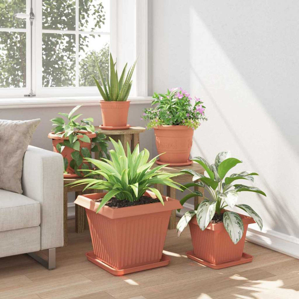 Produktbild för Kvadratisk Blomkruka 6 pcs Murgrön 38 x 38 x 30 cm Plast
