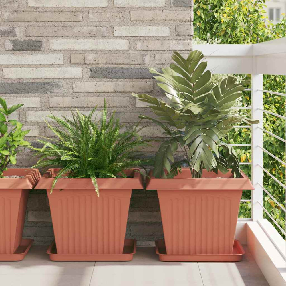 Produktbild för Kvadratisk Blomkruka 6 pcs Murgrön 43 x 43 x 33,5 cm Plast