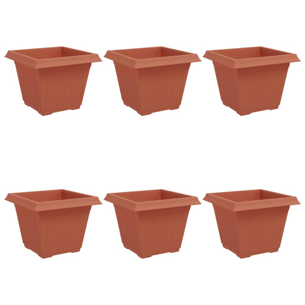 Produktbild för Kvadratisk Blomkruka 6 pcs Murgrön 43 x 43 x 33,5 cm Plast