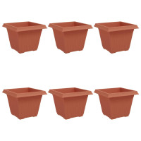 Produktbild för Kvadratisk Blomkruka 6 pcs Murgrön 43 x 43 x 33,5 cm Plast
