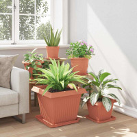 Produktbild för Kvadratisk Blomkruka 6 pcs Murgrön 43 x 43 x 33,5 cm Plast